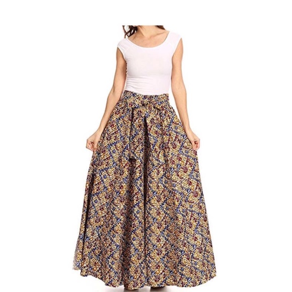Ankara Maxi Wax Skirt - Picture 2 of 5